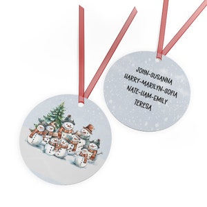 Family of 9 Personalized Christmas Ornament | Big Family Ornament | Family Members Ornament | Snowman Ornament | Grandparents Gift