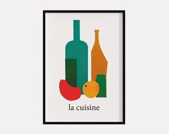 La Cuisine, Abstract Fruit Kitchen Art, Digital Poster, Kitchen Print, Fruit Wall Art, Kitchen Wall Art, Printable Wall Art, Modern Art