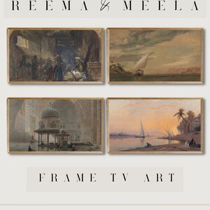 Conjunto de 4 Samsung Frame TV ART / Viaje a Egipto / Arte Digital / Descarga Instantánea / Pintura Vintage / Decoración / Arte Histórico