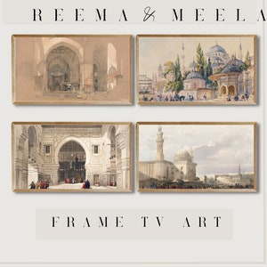 Set of 4 Samsung Frame TV ART | Islamic Art Collection | Digital Art| Oil Painting| Instant Download | Vintage Painting | Ramadan Decor| Eid