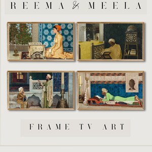 Set of 4 Samsung Frame TV ART | Islamic Art Collection | Digital Art| Oil Painting| Instant Download | Vintage Painting | Ramadan Decor| Eid