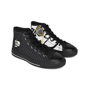 Skull High-Top Canvas Sneakers: Men&#39;s Punk Fashion Shoes