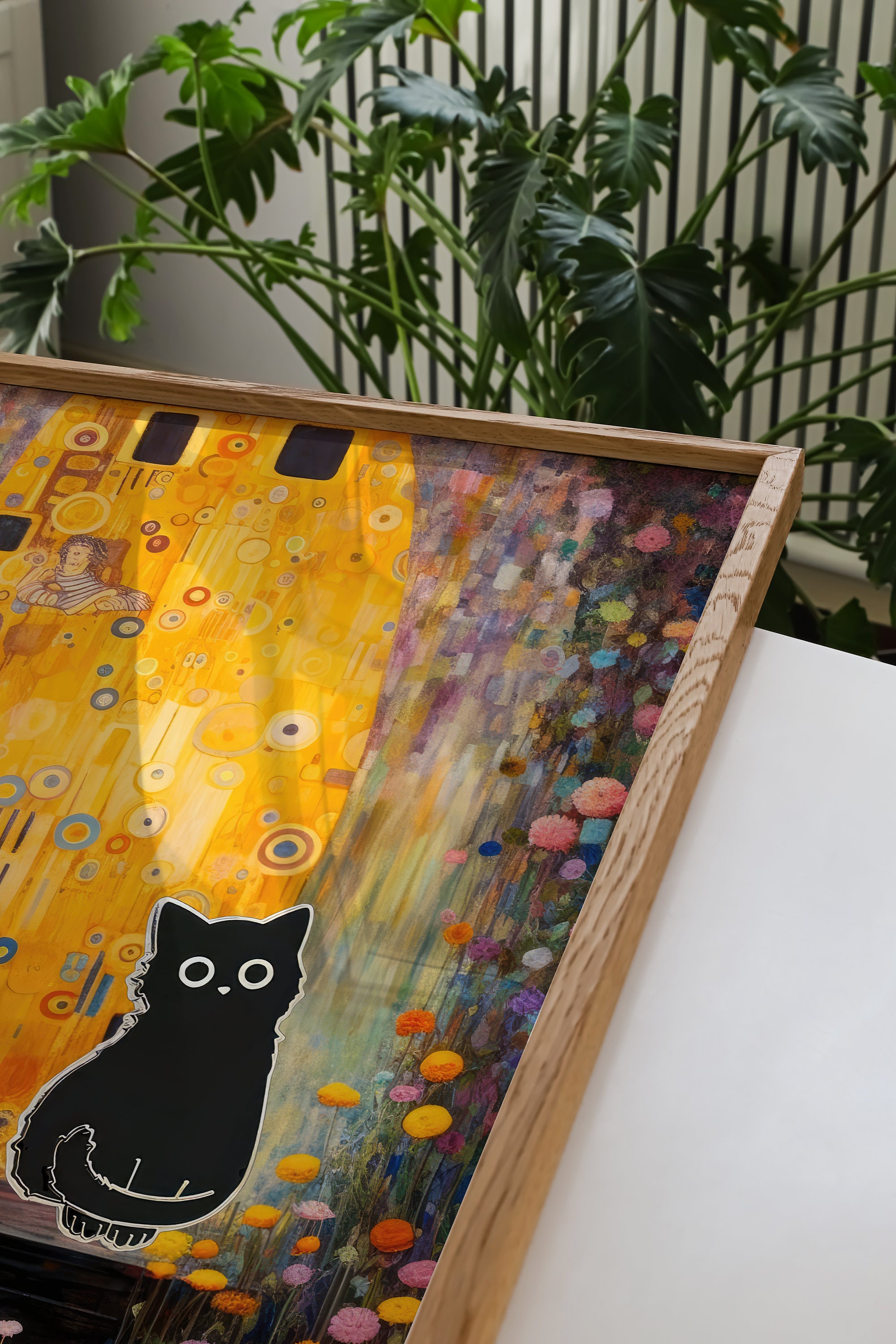 Gustav Klimt Garden Cat Framegustav Kl Gustave Klimt Flowers - Etsy