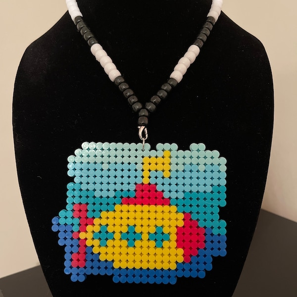 Yellow Submarine Perler Kandi Necklace for Festival Rave Concert Party Costume