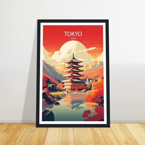 Tokyo travel print, Japan Travel poster, travel print, Birthday gift, Wall art, Wedding gift + FRAME, Christmas gift