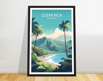 Costa Rica travel print, South America Travel poster, travel print, Birthday gift, Wall art, Wedding gift + FRAME, Christmas gift