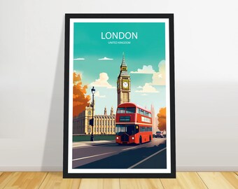 London travel print, United Kingdom Travel poster, Traditional travel print, Birthday gift, Wall art, Wedding gift, Christmas gift
