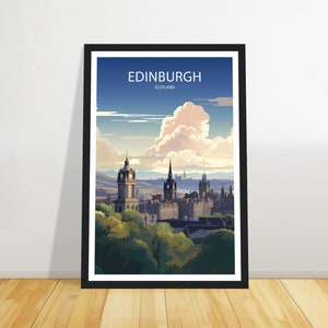 Edinburgh travel print, Scotland Travel poster, travel print, Birthday gift, Wall art, Wedding gift + FRAME, Christmas gift