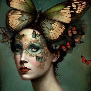 "Bildende Kunst, digitaler Download, ""Metamorphosis"", surreale Kunst, Dark Academia, CottageCore Dekor, Fantasy Kunst, herunterladbare druckbare Datei, Surrealismus."