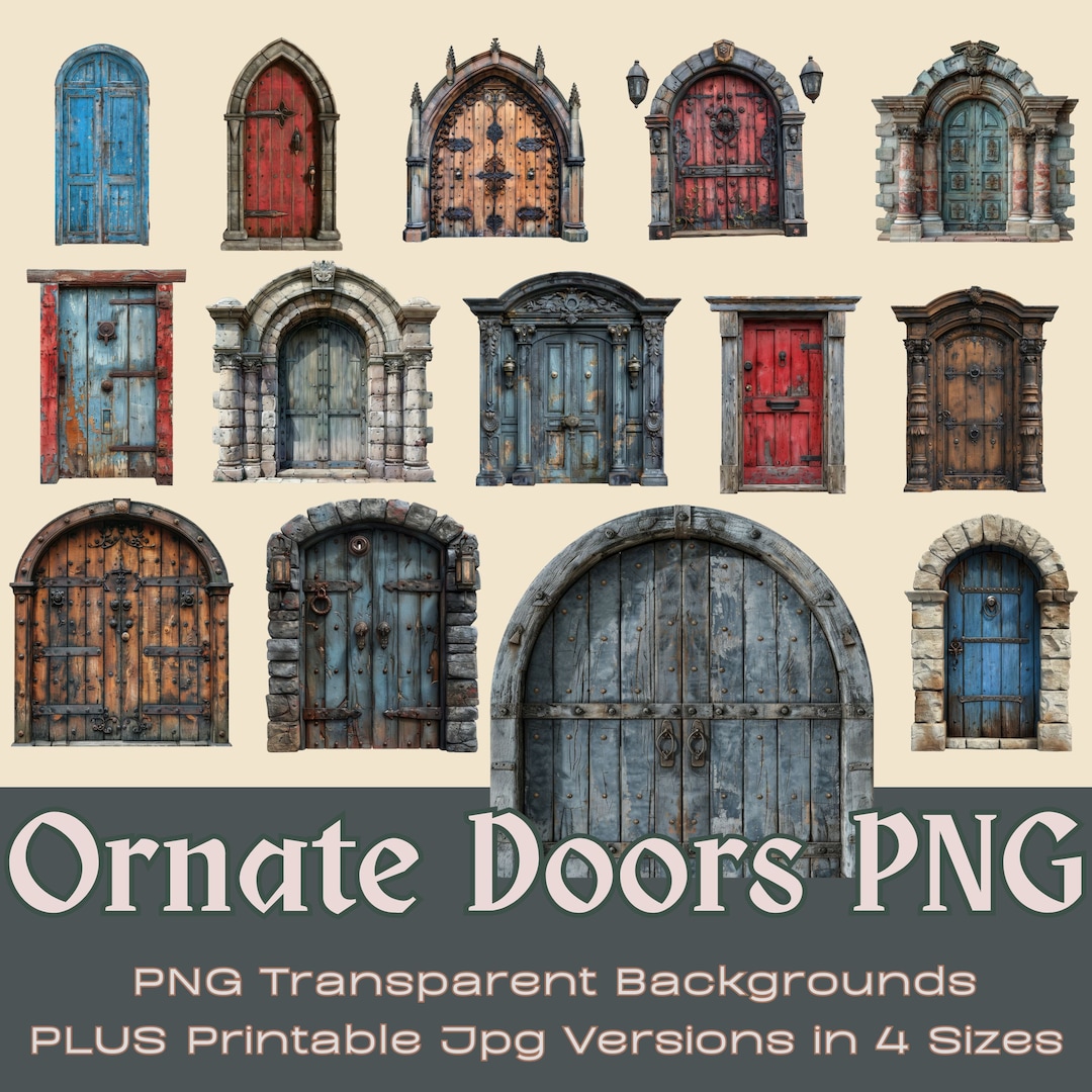 Ornate Door Clipart | PNG With Transparent Background and Jpeg Fussy ...
