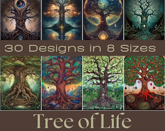 Carta digitale Yggdrasil Tree of Life / Ephemera sulla mitologia norrena (download digitale)