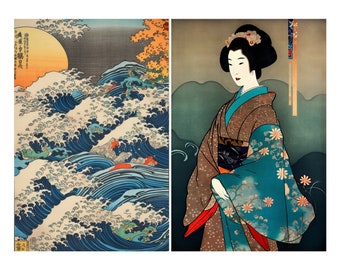 Japanese Art Ephemera | Junk Journal Kit, Scrapbooking (Digital Download)