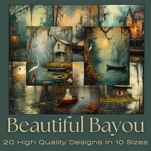 BEAUTIFUL BAYOU / Immagini a tema Bayou di alta qualità, adatte per arte da parete, diari spazzatura, Southern Ephemera, kit Louisiana Junk Journal