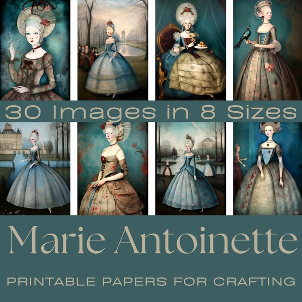 Marie Antoinette  | Junk Journal Supplies, Junk Journal Ephemera, Scrapbooking Supplies, Ephemera Pack, Card Making, Wall Art, French papers