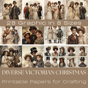DIVERSE VICTORIAANSE KERSTvierkanten | Crafting Papers, Afdrukbaar junkjournaal, Kerstkaarten, Efemere kerstdagen, Victoriaanse dagboeken
