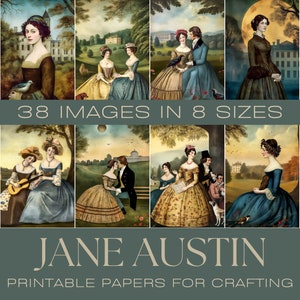 JANE AUSTIN Inspired / Kit Junk Journal, Ephemera Junk Journal, Carte ATC, Forniture per scrapbooking, Pacchetto Ephemera, Creazione di biglietti, Carte per collage