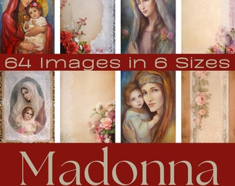 Madonna Virgin Mary Ephemera | Junk Journal Card Making (Digital Download)