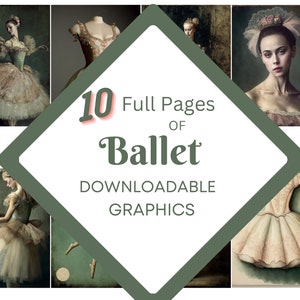 BALLET, Papiers de journalisation, Cartes ATC, Papier numérique, Cartes de journalisation imprimables, Téléchargement numérique, Fabrication de cartes, Éphémères, Créations manuelles