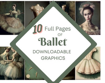 Ballet Digital Ephemera, Printable ATC Cards, Journaling (Digital Download)