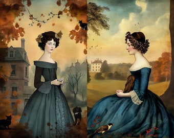 Jane Austen Inspired Ephemera | Junk Journal Kit, ATC Cards (Digital Download)