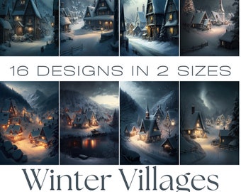 Winter Village Journaling Cards | Printable Ephemera (Digital Download)