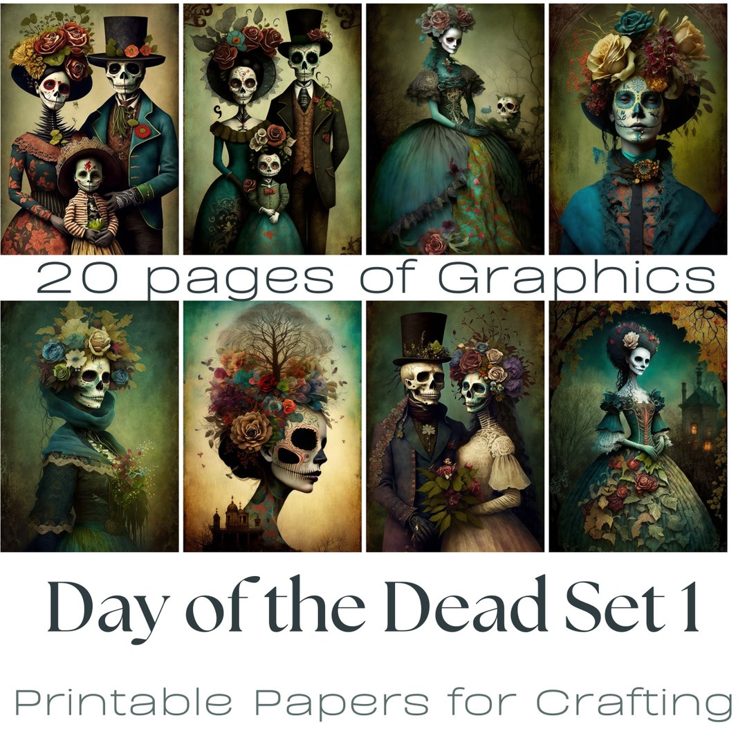 Day of the Dead Printable Papers | ATC Cards & Journaling (digital ...