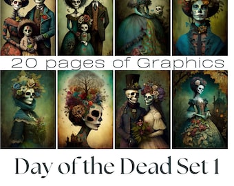 Day of the Dead Printable Papers | ATC Cards & Journaling (Digital Download)