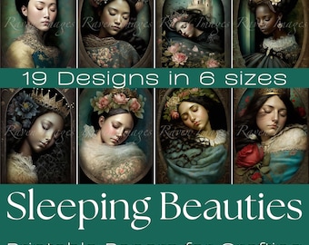 Sleeping Beauty Journaling Cards, Printable Ephemera (Digital Download)