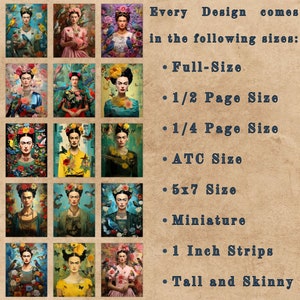 FRIDA KAHLO | 28 Different Designs of Frida in 10 Different Sizes, Wall