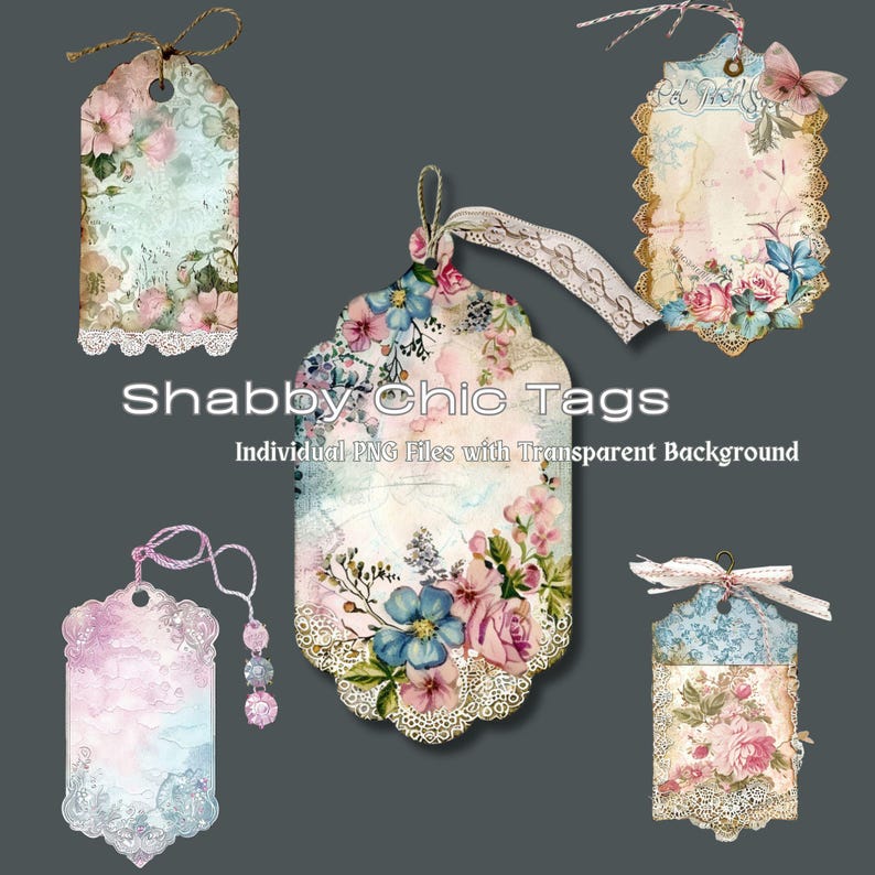 Shabby Chic Floral Tags | Junk Journal Ephemera (digital Download) - Etsy