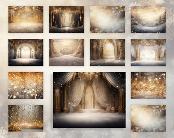 Glamorous Golden Backgrounds | Printable Journaling Papers (Digital Download)