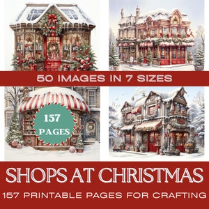SHOPS zu WEIHNACHTEN | Journaling Papiere, ATC Karten, druckbare Journalkarten, digitaler Download, Kartenherstellung, Ephemera, ATC Karten, Basteln, Aufkleber
