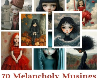 Melancholy Girls Art, 70 High-Resolution Images (Commercial Use)