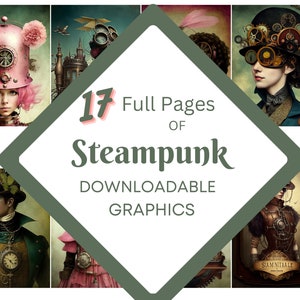 KIT STEAMPUNK, papéis de diário, papel digital, diário de lixo para impressão, download digital, criação de cartões, itens efêmeros, papelaria, cartões ATC
