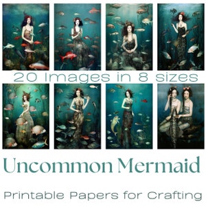 UNCOMMON MERMAIDS | Junk Journal Kit, Junk Journal Supplies, Junk Journal Ephemera, Scrapbooking Supplies, Ephemera Pack, Journal Printable