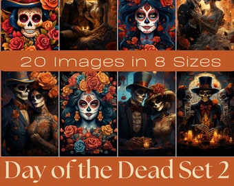 Day of the Dead Journaling Set | Sugar Skulls, Tags, Stickers (Digital Download)
