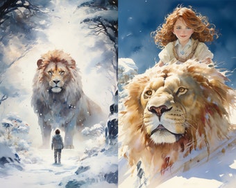 Narnia Lion Journaling Papers | CS Lewis Printable Cards (Digital Download)