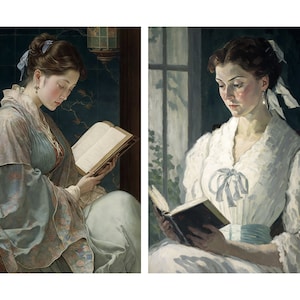 READING LADIES/ Documenti di journaling, Carta digitale, Diario spazzatura stampabile, Download digitale, Creazione di carte, Ephemera, Carta artigianale, Carta ATC