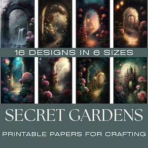 JARDIN SECRET | Papiers de journalisation, Cartes ATC, Journalisation indésirable, Cartes de journalisation imprimables, Téléchargement numérique, Fabrication de cartes, Éphémères, création manuelle