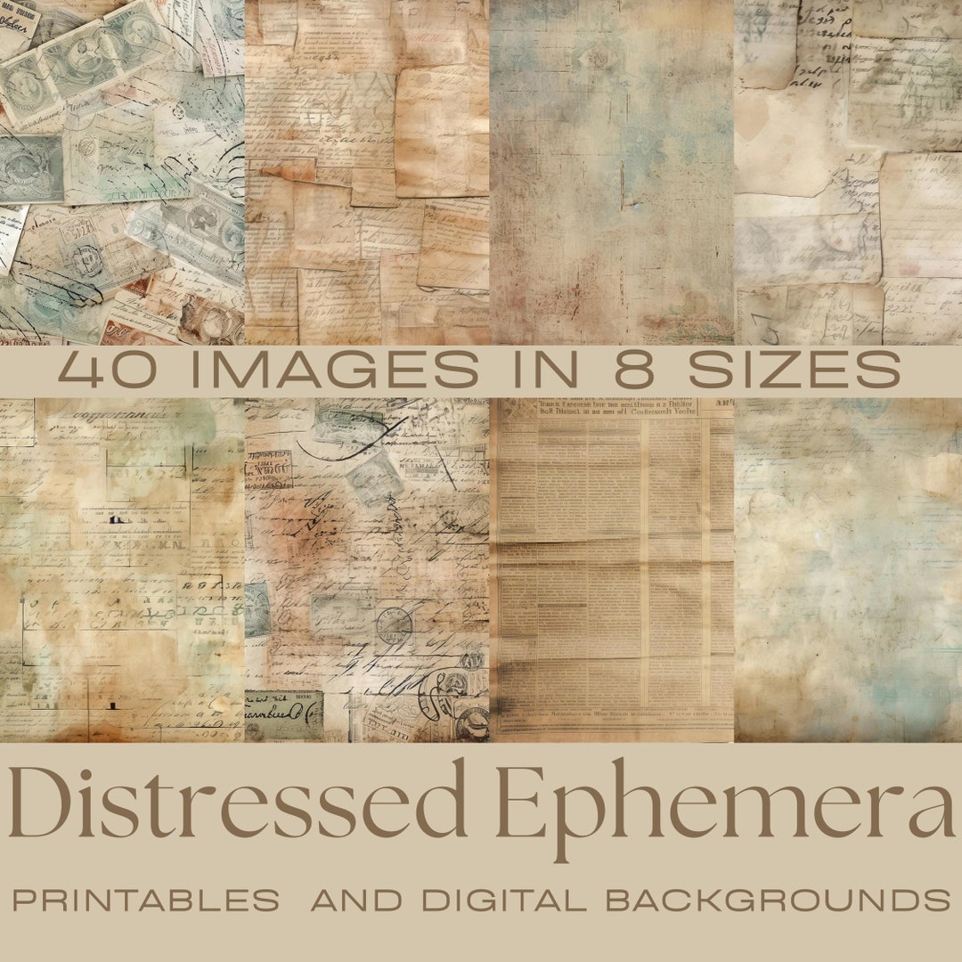 DISTRESSED EPHEMERA | Background Journal Papers, ATC Cards, Digital ...