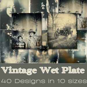 Vintage Nasse Teller | Journalpapier, Wandkunst, ATC Karten, Druckbare Journalkarten, digitaler Download, Kartenherstellung, Vintage Fotos