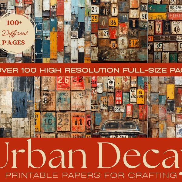 MEGAPACK URBAN DECAY Collage/Cluster Digital Kit | Distressed numbers, distressed Ephemera, Vintage Collage Tear Digital, Distressed digikit