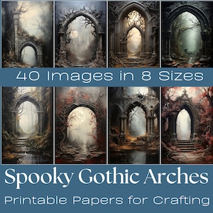 SPOOKY GOTHIC BOGEN | Junk Journal Zubehör, Printable Junk Journal, Gothic Journal, Halloween Scrapbooking, Halloween Printables, Kunsthandwerk