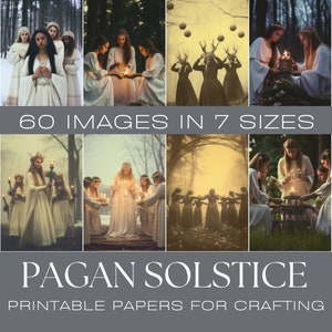 PAGAN SOLSTICE RITUAL 多様な写真、即時ダウンロード、デジタルペーパー、印刷可能なジャンクジャーナル、ダウンロード可能、エフェメラ、クラフト、写真