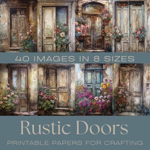 RUSTIEKE DEUREN | Junk Journal Supplies, Crafting Papers, Kortstondige, Scrapbookingbenodigdheden, Ephemera-pakket, Kaarten maken, Kunst aan de muur, Knutselen