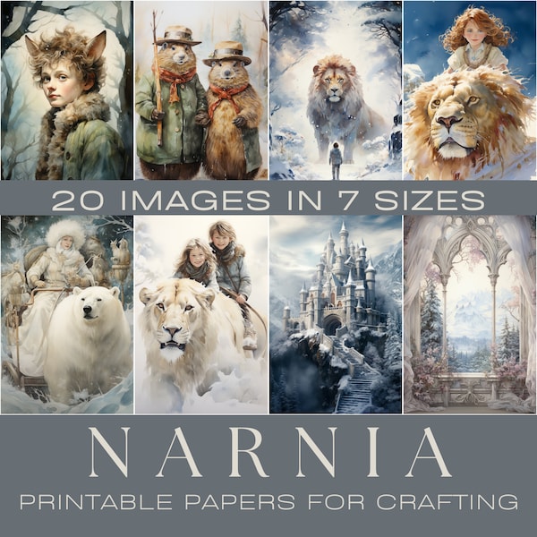 NARNIA | CS LEWIS, Lion, Witch and the Wardrobe Journaling Papers,  Digital Paper, Printable Journaling Cards,  Easter Card making,  Easter