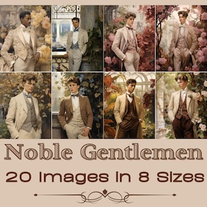NOBEL GENTLEMEN, Diversos papéis de diário, Papel digital, Diário de lixo para impressão, Download digital, Criação de cartões, Ephemera, artesanato, ATC
