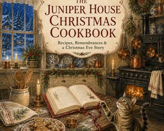 Christmas Cookbook Junk Journal Kit, Vintage Recipe Printable, Storybook Christmas Ephemera, Juniper House Digital Download
