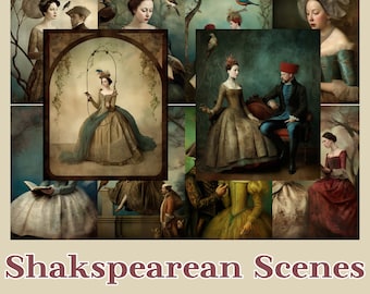 Shakespearean Scenes Journaling Paper | Printable Ephemera (Digital Download)
