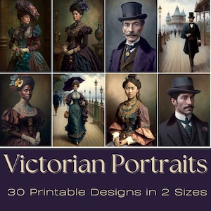 VICTORIAN PORTRAITS, Journaling Papers, ATC Cards,  Digital Paper, Printable Journaling Cards, Instant Download, Card Making, Crafting